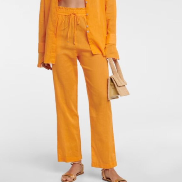 NWOT - Bananhot High Waist Drawstring Pants - Orange - Size M / L - Picture 1 of 8